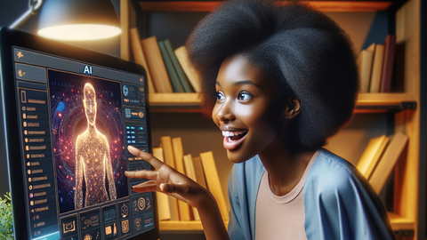 Engaged person using AI