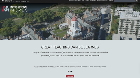 Screen shot of the Instructional Moves website