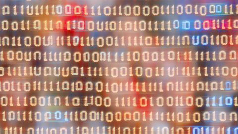 Glowing Binary Code Art