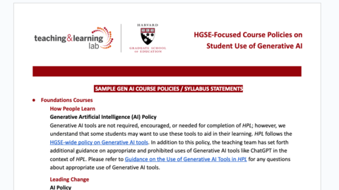 HGSE-Focused Course Policies