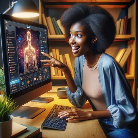 Engaged person using AI